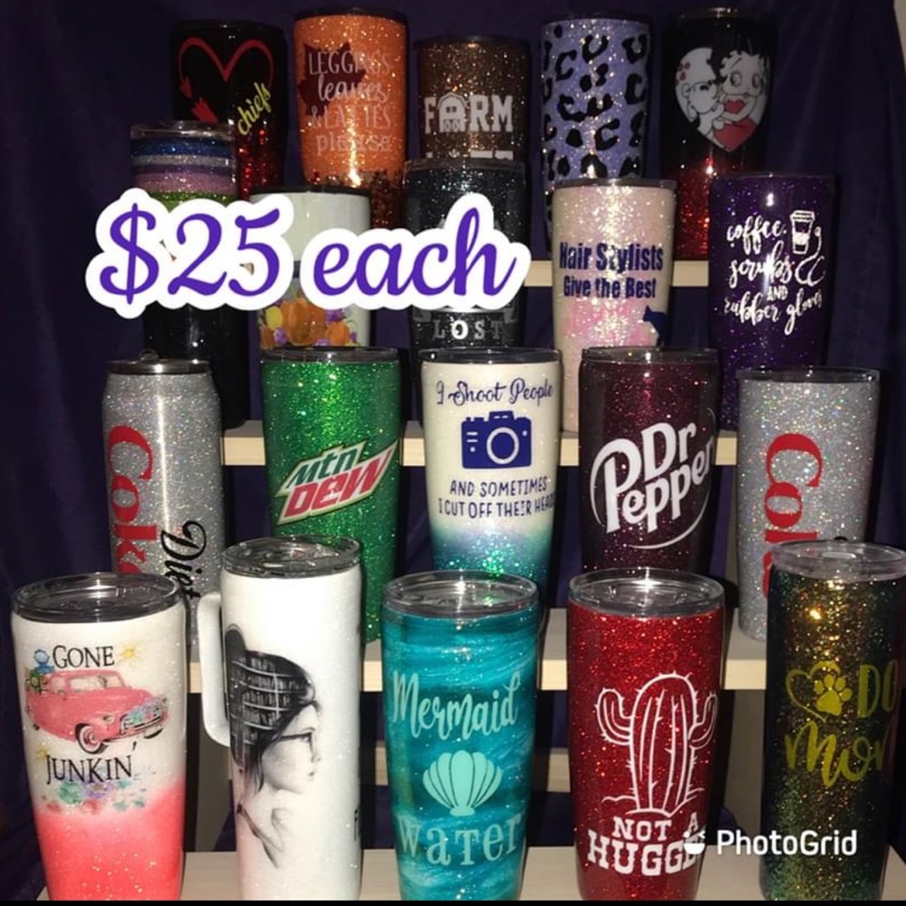 Custom Glittery Tumblers